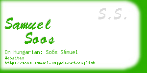 samuel soos business card
